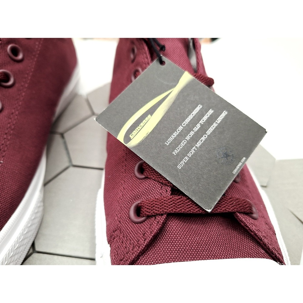 Converse All Star Chuck Taylor II Lunarlon Men's Sz 13 Wine White Sneakers Rare - Picture 10 of 11